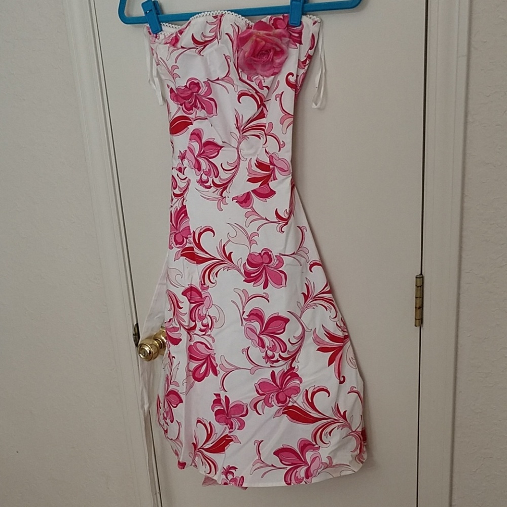 Off white and pink dress